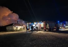Голям пожар в „Коматево“, затвориха пътя при отбивката за Първенец